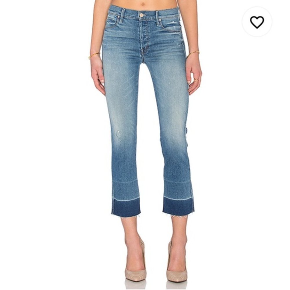 Mother Undone Hem Tootsie Jeans in Rumor Has It